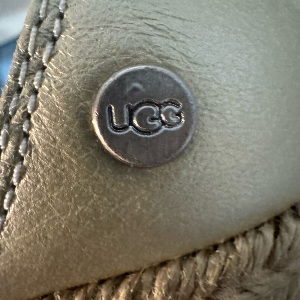 UGG Women’s Raquel Metallic Platform Wedge Sandals In Soft Gold Size 9.5 - Picture 9 of 16